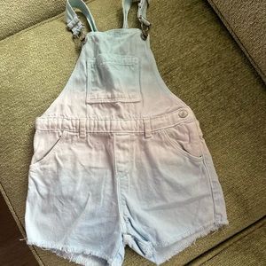 Zara tie-dye bib shorts